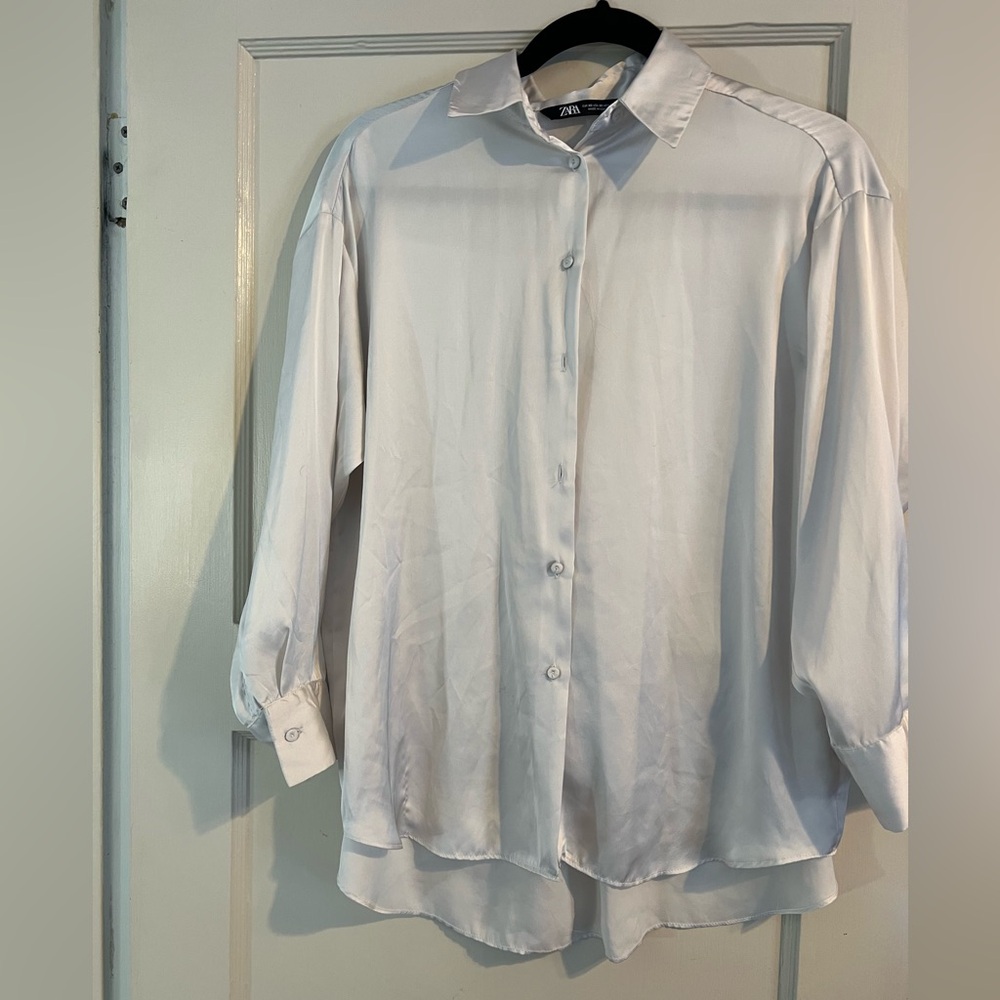Zara Cream Satin Blouse